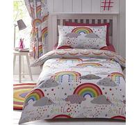 Kids Club Copripiumino reversibile Clouds and Rainbows, misto cotone, bianco, singolo