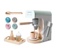 Kids Coffee Maker Playset - Pretend Imaginative Toy, Wooden Brew Appliance, Interactive Role Playing Fun Toy Machine | Ideale per tutti i piccoli giochi di cucina educativa Regalo creativo prescolare