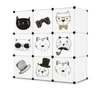 Kids Collective Armadio modulare per bambini a 9 ante con stampa fiaba combo Armadietto Combo, Scaffalatura da 3 kg, pannelli in polipropilene, resistente alla muffa e all'acqua, 110 x 37 x 110 cm,