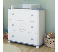 Kids Collective Cassettiera fasciatoio Fasciatoio con attacco per fasciatoio con 3 cassetti e incisione Piccolo Principe in bianco blu Boy Made in Europe