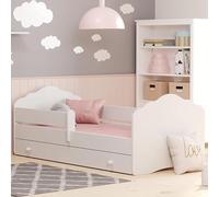 Kids Collective Letto per bambini 70x140 cm con materasso e cassetto rete a doghe e sponde di sicurezza rimovibili Set completo Lettino per bambini Letto per giovani singolo | dalla nascita a 6 anni