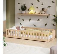 Kids Collective Letto per Bambini con Protezione anticaduta e Rete a doghe Montessori - Letto Singolo - 90 x 200 cm - Naturale