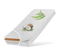 Kids Collective Materasso per bambini 90 x 200 cm in cocco con fodera trapuntata in aloe vera, alto 10 cm, materasso per bambini Materasso per bambini 200 x 90 cm in cocco per lettino o lettino
