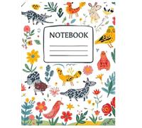 Kids Composition Notebook - Primary Ruled Wide Spacing | Cute Animals & Flowers Cover | Handwriting Journal for Kindergarten & 1st Grade (8.5 x 11): ... Extra Wide Lines | 110 Pages | Large 8.5 x 11