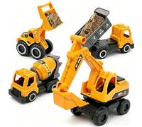 Kids Construction Toys, Construction Sand Toys with Bulldozer Educational Learning 4-Piece Vehicles Sand Games - for Kids Girls Boys Indoor Outdoor Garden Backyard Camping