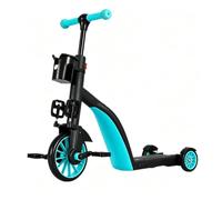 Kids Convertible Tricycle - Nylon PP PU Ride Toy | Adjustable Push Handle | Ride On - Multi Mode Trike | Stable Three With Steering Handle | Convertible Carrier For Driveway Sidewalk