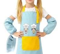 Kids Cooking Apron - Adjustable Art Smock | Paint Aprons For Kids | Waterproof Chef Apron Boys & Girls Ages 2-12 | Waterproof Aprons Ideal For Baking, Painting, Gardening, Classroom, Home & Kitchen