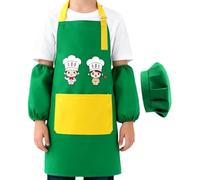 Kids Cooking Apron - Adjustable Art Smock | Paint Aprons For Kids | Waterproof Chef Apron Boys & Girls Ages 2-12 | Waterproof Aprons Ideal For Baking, Painting, Gardening, Classroom, Home & Kitchen