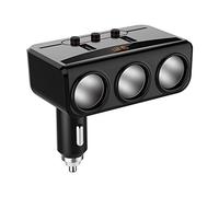 Kids&Cotton Car Accessories, Multi-Function Transfer Multi-Purpose Plug Car Charger Power Distribution Car Charger (Colore: Bianco)