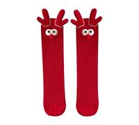 Kids Crews Calzini Divertenti Novità Disegni Caviglia Cotone Boot Moda Crazies Inverno Caldo Ragazzi Ragazze Calzini di Stivali di Cotone, Rosso, Taglia unica