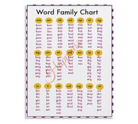 Kids CVC Word Family Phonics Poster Educational Classroom Decor