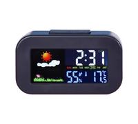 Kids Digital Clock - Smart Weather Display, Multifunction Alarm Timer, Electronic Temperature Monitor, LED Bedside Timepiece System | Children Study Sleep Assistant, Portable Nursery Desktop Device