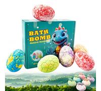 Kids Dinosaur Egg Bath Bombs, Dinosaur Egg Bath Bombs Kids Toy Inside, 6 Pack Dinosaurs Eggs with Surprise Dinosaurs Toys Inside, Atural Sea Salt Color Changing Spa Balls