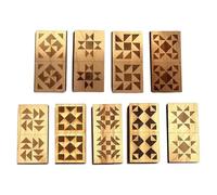 Kids Domino Game, Wood Quilt Pattern Educational Toy, Family Night Playset, Learning Game with Strategy Challenge, Entertainment Tool for School Classroom Quilters Sewing Enthusiasts Birthday Summer