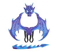 Kids Dragon Costume - Set Cosplay Completo Con Ali, Coda E Copertura Viso | Materiale Riutilizzabile Divertimento Completo Drago Per, Natale, Pasqua, Feste E Gioco