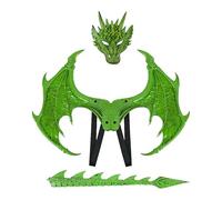 Kids Dragon Costume - Set Cosplay Completo Con Ali, Coda E Copertura Viso | Materiale Riutilizzabile Divertimento Completo Drago Per, Natale, Pasqua, Feste E Gioco