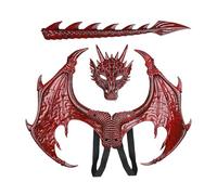 Kids Dragon Costume - Set Cosplay Completo Con Ali, Coda E Copertura Viso | Materiale Riutilizzabile Divertimento Completo Drago Per, Natale, Pasqua, Feste E Gioco