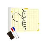 Kids Drawing Board, Symmetry Art Toy, 5.51x3.94 Inches STEM Educational Toy, Reusable Grid, Erasable Marker Included, Fun Fine Motor Skills Practice for Preschool Classroom