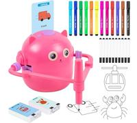 Kids Drawing Robot - 100 Cards Interactive Smart Educational Toy, 7,28 x 5,24 x 7,87 pollici Arts Crafts Drawing Robot for Preschoolers, asilo, ragazzi, ragazze, bambini, Family Learning and
