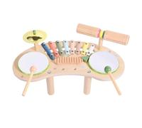 Kids Drum Set - 7-in-1 Wood Xylophone Percussion Instrument Toy | Music & Learning Activity for Boys & Girls, Preschool, Daycare, Kindergarten, School, Homeschooling, Home Playrooms, Playdates, Birthd