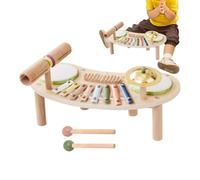 Kids Drum Set Music Kit - Rhythm Instrument for Early Learning | Wooden Percussion Playset with Xylophone Drum Bell Mallets, Sound Exploration Activity Toy for Classroom Homeschool