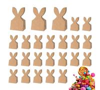 Kids Easter Bags - 24 Pieces Holiday Paper Bags, Bunny Ears Wrap for Party, Premium Quality Sack, Secure Candy Carrier with Reusable Design, Secure Treat Bag for Cookie Wrapping and Toy Gifting