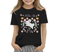 Kids Easter Bunny T Shirt with Colorful Eggs and Floral Design Soft T Shirt for Girls Comfort and Stylish Tank Top Damen Red, Nero , 3-4 Jahre