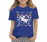 Kids Easter Bunny T Shirt with Colorful Eggs and Floral Design Soft T Shirt for Girls Comfort and Stylish Tank Top Damen Red, Blu scuro, 4-5 Jahre