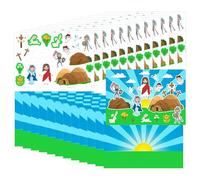 Kids Easter Cartoon Scene Stickers - Holiday Craft Fun | Decorative Easter Story Sticker Covers | For Scrapbooking Ğifts, Bunny Egg Chick Designs