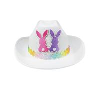 Kids Easter Cowboy Hat | Non-Woven Fabric 26x33x12cm | Colorful Bunny Ear Hat For Children’s Easter Costume, Carnival, Stage Performance, Birthday Party | Western Festive Dress-Up Ĥat For Boys Girls H