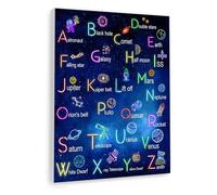 Kids Educational Space Poster - Alphabet ABC with Space Theme, Learning Wall Art for Toddler Preschool Classroom & Nursery Decor (Unframed,16x24inch(40x60cm))