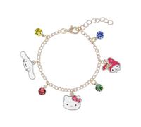 KIDS EUROSWAN Hello Kitty - Braccialetto regolabile con ciondolo a catena, per ragazze, Misura unica, Metallo, Nessuna pietra preziosa