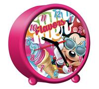 Kids Euroswan Sveglia Rotonda da 9 cm Modello Minnie Mouse, Composito, Multicolore, 8 x 3 x 6 cm