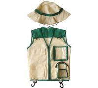 Kids Explorer Vest and Hat, Pretend Play Costume, Explorer Kit with Vest and Hat for Outdoor Adventures, Hiking, Backyard, Jungle, Picnic, Safari, Garden, Zoo, Beach Activities