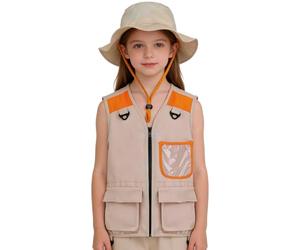 Kids Explorer Vest Kit Safari Outfit With Hat For Outdoor Adventures