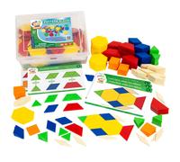 Kids First Math: Kit di matematica con blocchi modello e schede attivit | 250 blocchi geometrici di plastica colorati | Esplora la geometria, le
