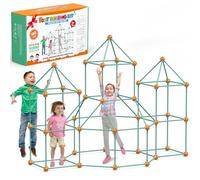 Kids Fort Building Kit, 140 Pcs Kit di Costruzione Forte, Casa Giocattol, DIY Puzzle Gioco, Ragazzi/Ragazza Età 5-10 Giocattoli, Castelli Tunnel Tenda