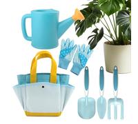 Kids Garden Set | Educational 6 Piece Gardening Kit With Rake and Gloves | Fun Outdoor Play Set For Digging Planting Watering | Perfect For Children Learning About Gardening, Flowers and Vegetables |