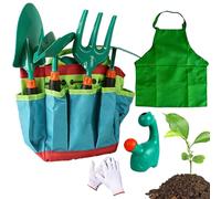 Kids Garden Tools - Planting Sand Shovel, 9 pezzi di attrezzi da giardino per bambini per cantieri e giardini per bambini, per la fattoria, balcony Flower Lawn, Safe and Durable Outdoor Gardening Set