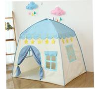 Kids gioca a tenda indoor, 1.3x1x1. Piegare la principessa Playhouse con finestra e porta, i bambini giocano a casa per 3-5 anni ragazzi (blu)