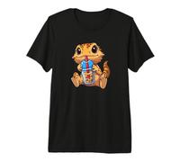 Kids Girl Tiny Dinosaur Bubble Boba Tea Bearded Dragon Lover Maglietta Premium