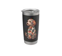 Kids Girls Multicolored Folk Art Cockapoo Dog Lover Bicchiere termico in acciaio inox doppia parete