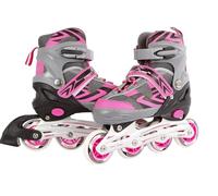 Kids Globe Street Rider 720235 - Pattini in linea (pattini in linea), regolabili, misura 33-36 abec7, telaio in alluminio, colore: rosa/grigio