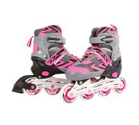 Kids Globe- Street Rider (Pattini in Linea) Rosa/Grigio, Regolabili da 39 a 42, Telaio in Alluminio ABEC7, Tinta Unita, Colore, 37-40, 720236