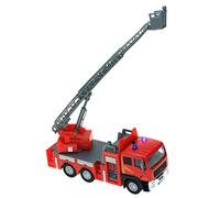 Kids Globe Traffic 510126, camion dei pompieri con scala girevole, giocattolo per bambini con luce e suono, rosso
