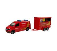 Kids Globe VW Transporter 520321 - Vigili del fuoco con rimorchio, 27,5 cm, giocattolo per bambini