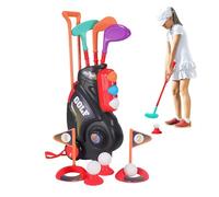 Kids Golf Club Set, Portable Play Clubs, PP Lightweight Outdoor Toy, Easy Grip Handles, Safe Build, Skill-Building Game, Fun Activity Gift, Birthday, Backyard, 25.5x15x39cm