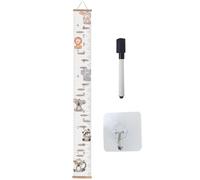 Kids Growth Chart - Fabric Canvas Height Measurement Ruler | Wood Frame Height Measure Chart, Canvas Removable Growth HeightChart for Interior Walls, And Dorm