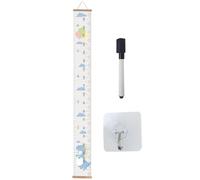Kids Growth Chart - Fabric Canvas Height Measurement Ruler | Wood Frame Height Measure Chart, Canvas Removable Growth HeightChart for Interior Walls, And Dorm