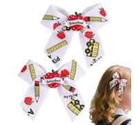 Kids Hair Bows | 2 Pieces Strong Hold Funny Back To School Barrettes